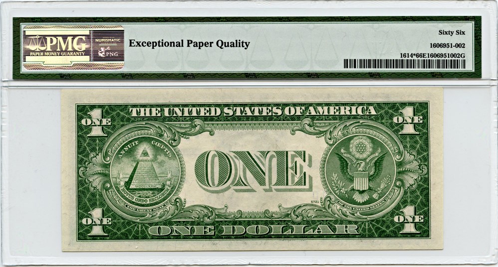 image for: FR. 1614* 1935E $1 Silver Certificate PMG Gem Unc 66 EPQ