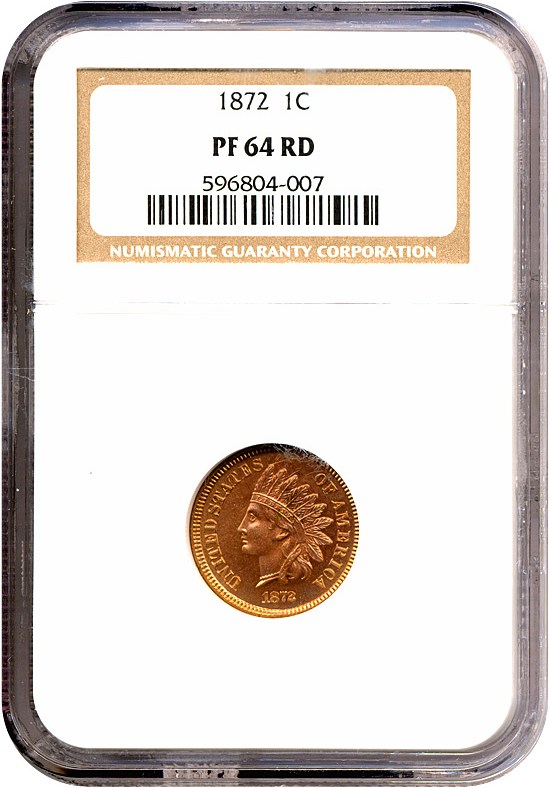 image for: 1872 1c  NGC Proof 64 RD