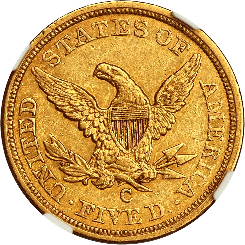 image for: 1855-C $5 NGC AU55