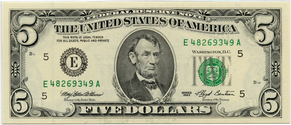 image for: FR. 1982-E 1993 $5 Federal Reserve Note Richmond PMG Gem Unc 66 EPQ