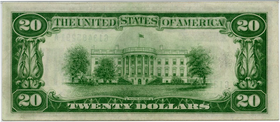 image for: FR. 2052-Gdgs 1928B $20 Federal Reserve Note Chicago PMG About Unc 55 EPQ