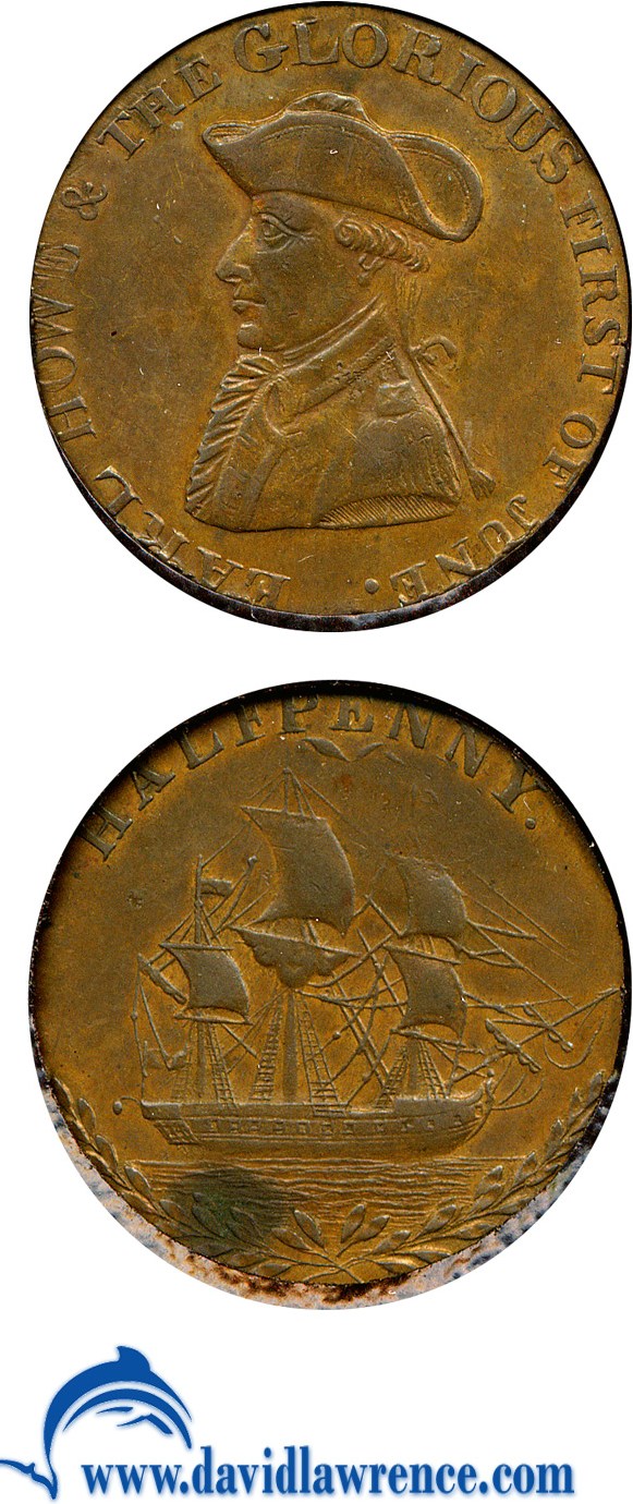 image for: GB Token: 1794-5 Halfpenny Hampshire Token D&H #17 Emsworth-Howe ICG 45 