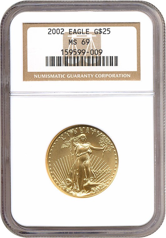 image for: 2002 $25 Gold Eagle NGC MS69 