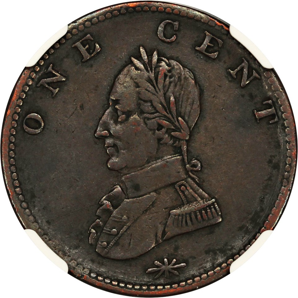 image for: Washington Doubled Head Cent NGC XF45 BN (Military Bust)
