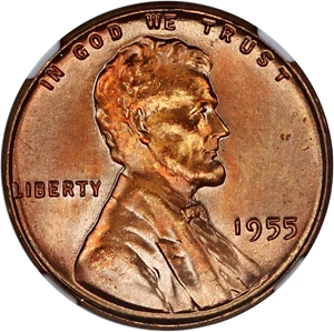 image for: 1955 1c NGC MS67 RD