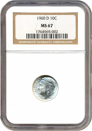 image for: 1960-D 10c NGC MS67