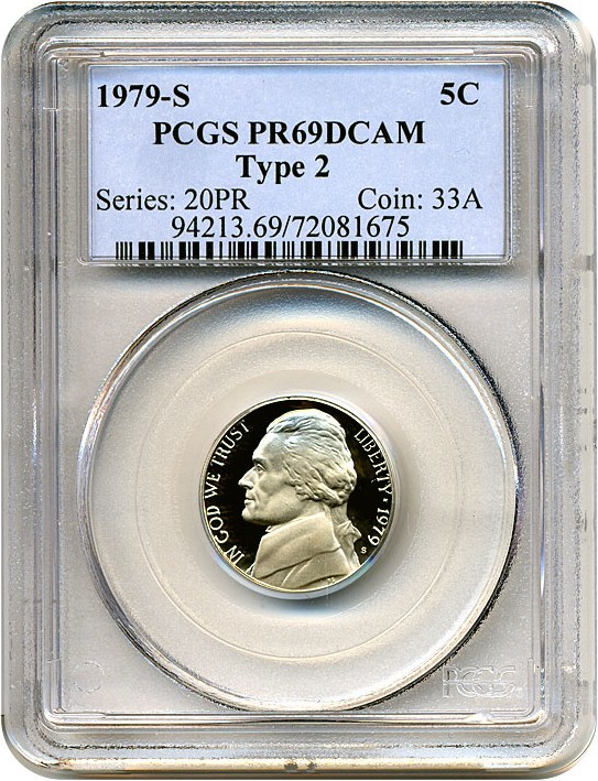 image for: 1979-S 5c Ty.2 PCGS Proof 69 DCameo