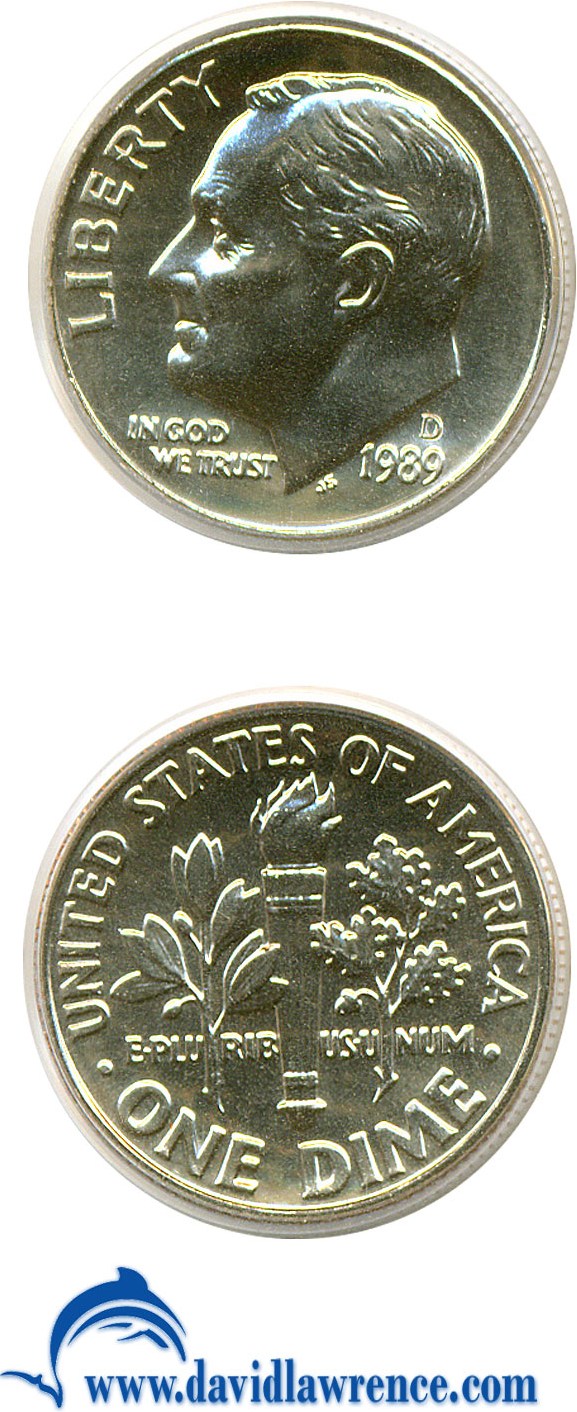 image for: 1989-D 10c  PCGS MS66 