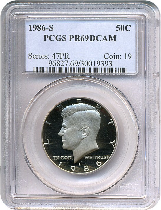 image for: 1986-S 50c  PCGS Proof 69 DCameo