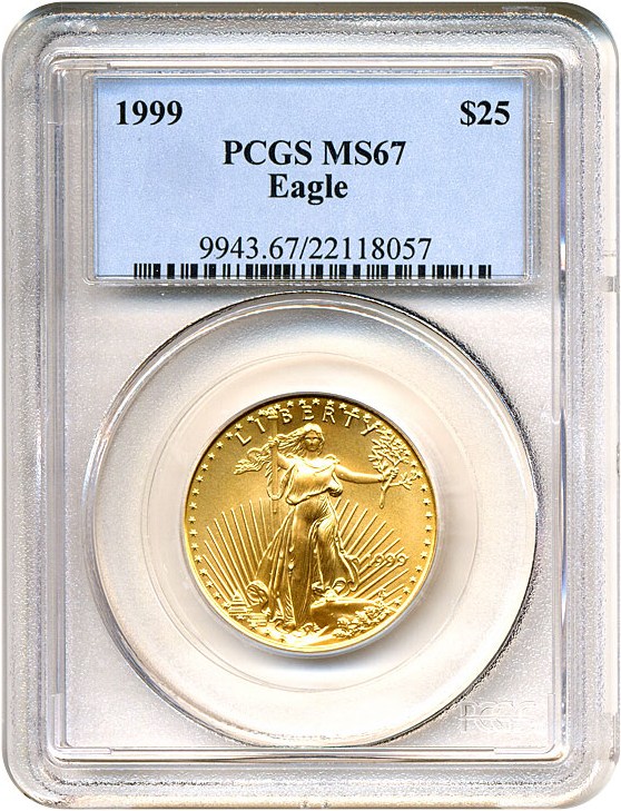 image for: 1999 $25 Gold Eagle PCGS MS67 