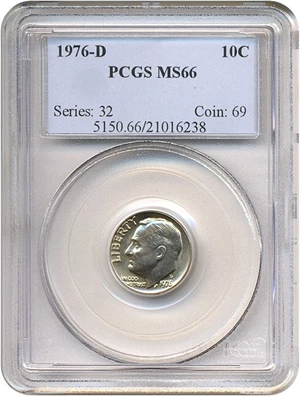 image for: 1976-D 10c PCGS MS66