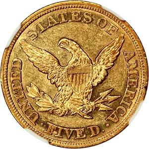 image for: 1846 $5 NGC AU58 (Small Date)