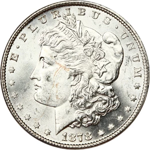 image for: 1878 7/8TF Weak $1 DGS MS62 (VAM-33, Double Legs, Lightly Cleaned)