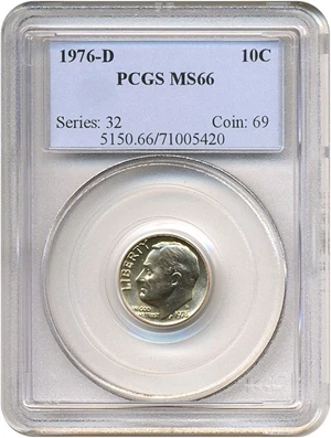 image for: 1976-D 10c PCGS MS66