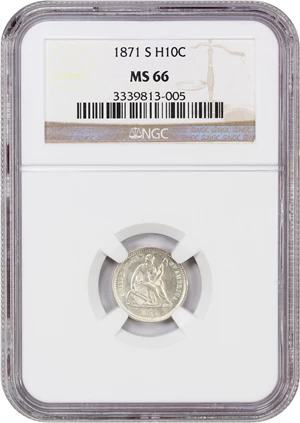 image for: 1871-S H10c NGC MS66