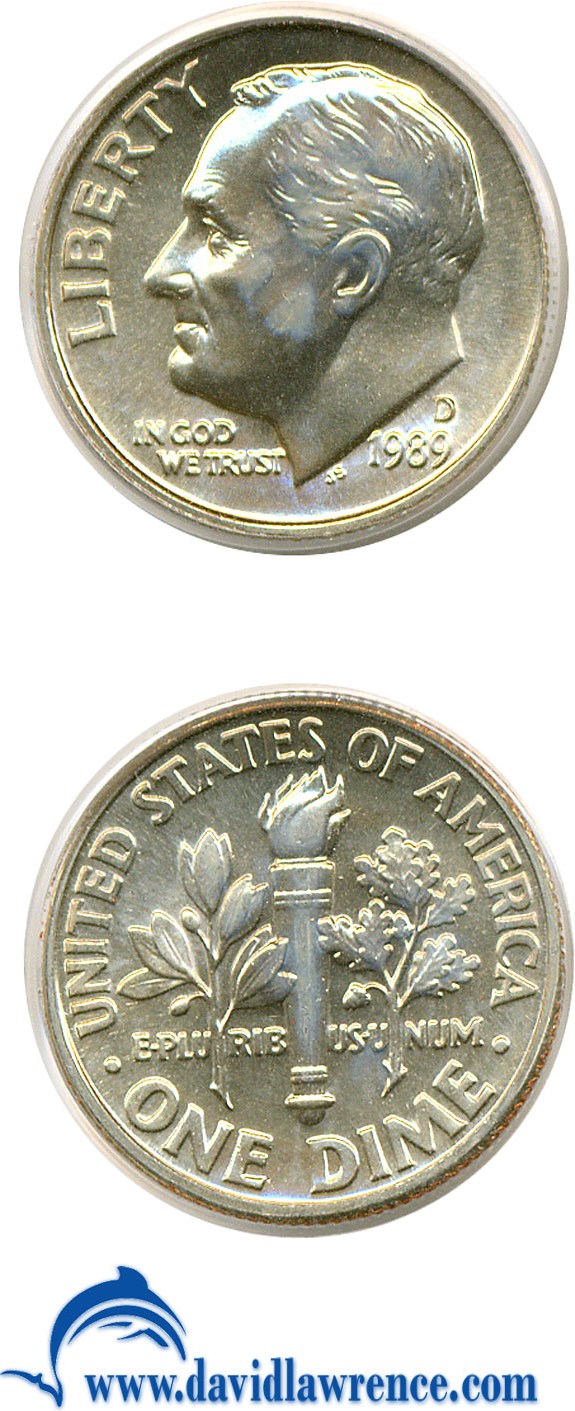 image for: 1989-D 10c  PCGS MS66 