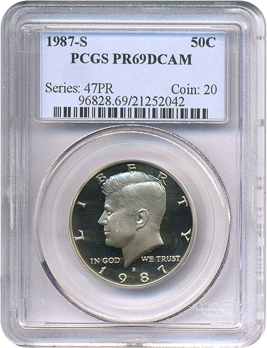 image for: 1987-S 50c  PCGS Proof 69 DCameo
