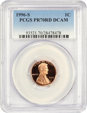 image for: 1996-S 1c PCGS Proof 70 RD DCAM