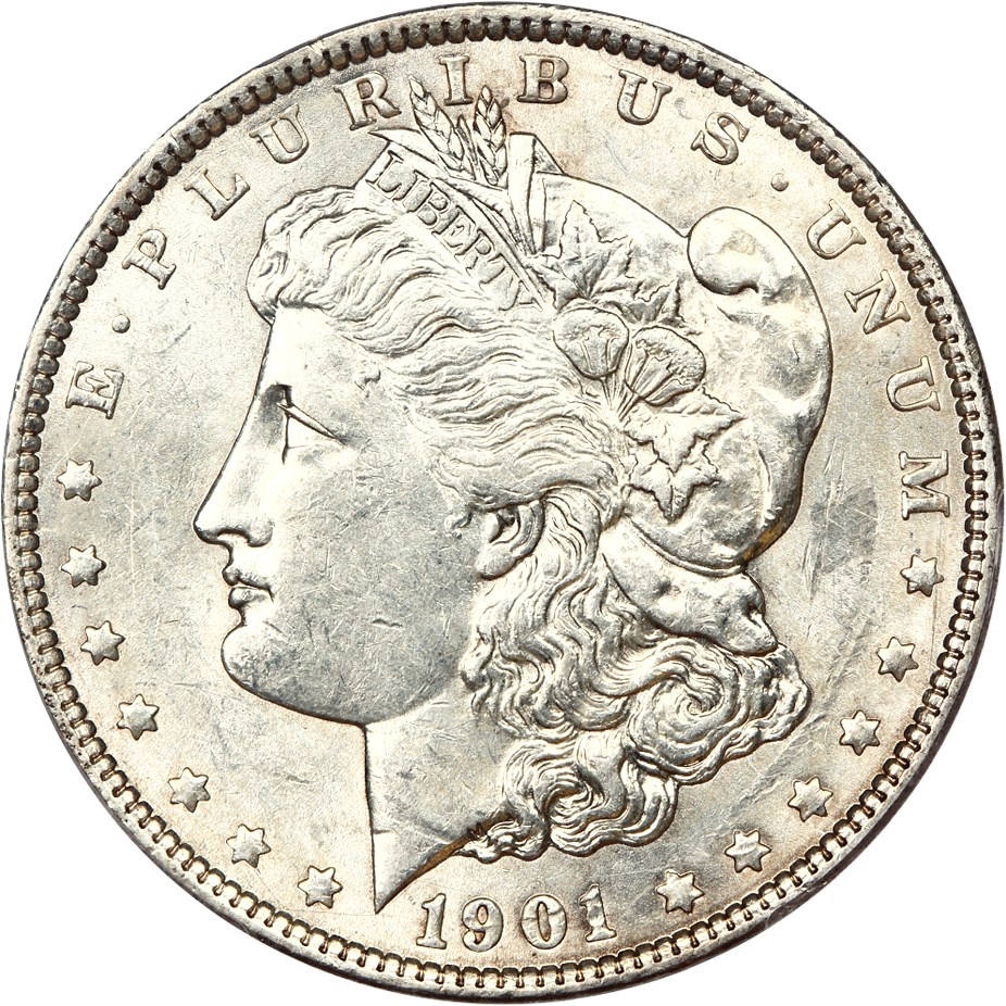 image for: 1901 $1 PCGS AU58 (Double Die Reverse)