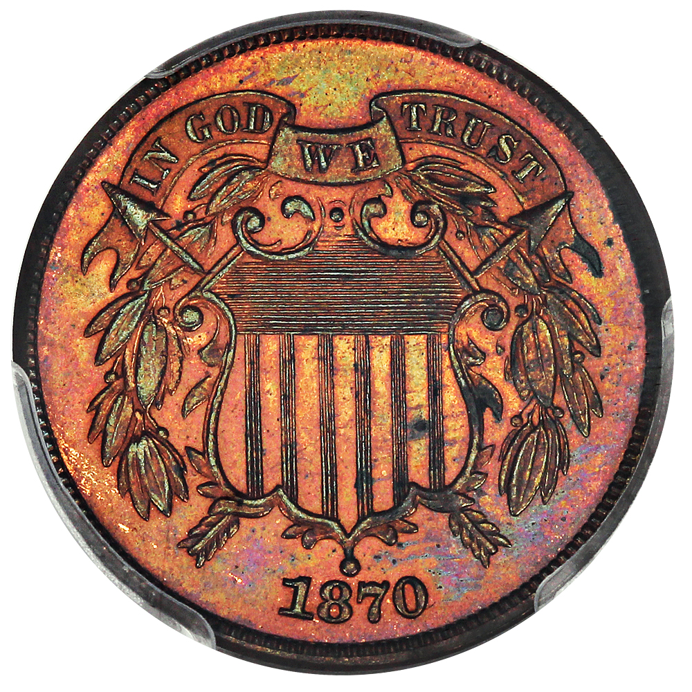 image for: 1870 2c PCGS/CAC Proof 64 RB
