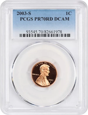 image for: 2003-S 1c PCGS Proof 70 RD DCAM