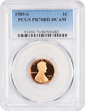 image for: 1989-S 1c PCGS Proof 70 RD DCAM