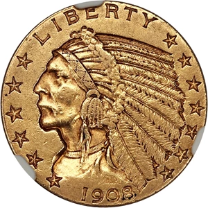 image for: 1908-S $5 NGC AU53