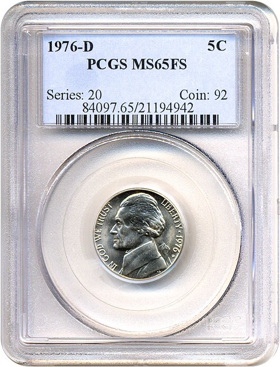 image for: 1976-D 5c  PCGS MS65 FS
