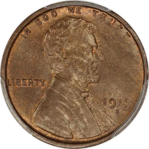image for: 1919-S 1c PCGS/CAC MS65 RB