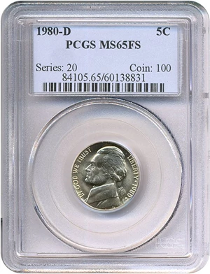 image for: 1980-D 5c PCGS MS65 FS