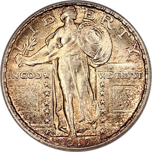 image for: 1917-D Type 2 25c PCGS MS65