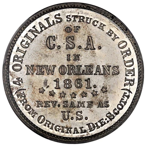 image for: 1861 CSA 50c PCGS/CAC MS64 (Scott Restrike)
