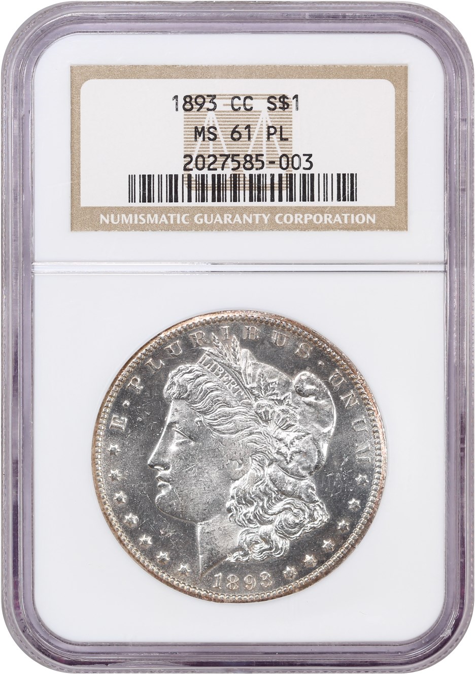 image for: 1893-CC $1 NGC MS61 PL