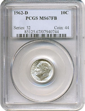 image for: 1962-D 10c PCGS MS67 FB