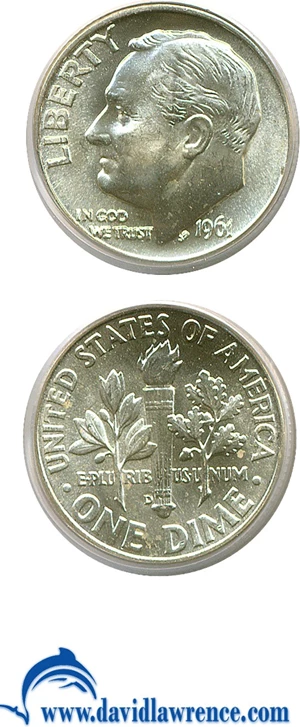 image for: 1961-D 10c PCGS MS67 FB