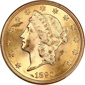 image for: 1890-S $20 PCGS MS63 ex: Saddle Ridge Hoard