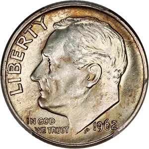 image for: 1962-D 10c PCGS MS66+ FB