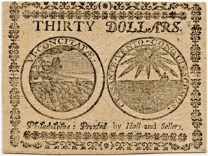 image for: FR. CC-46 July 22, 1776 $30 Continental Currency PCGS About New 55 ex: John J. Ford Jr. Collection