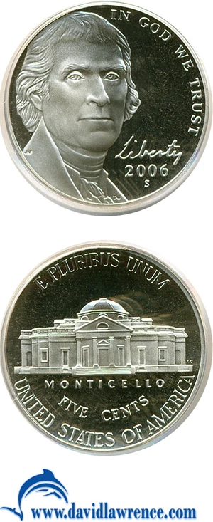 image for: 2006-S 5c Monticello PCGS Proof 70 DCameo