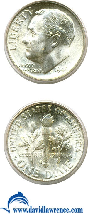 image for: 1949-S 10c PCGS MS67 FB