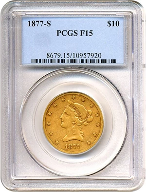 image for: 1877-S $10 PCGS F15