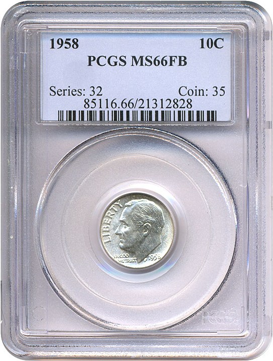 image for: 1958 10c  PCGS MS66 FB