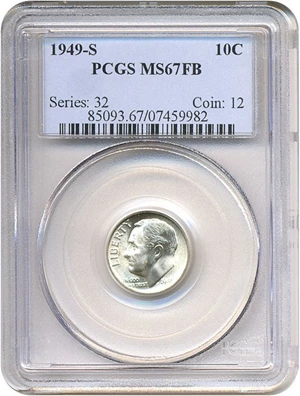 image for: 1949-S 10c PCGS MS67 FB