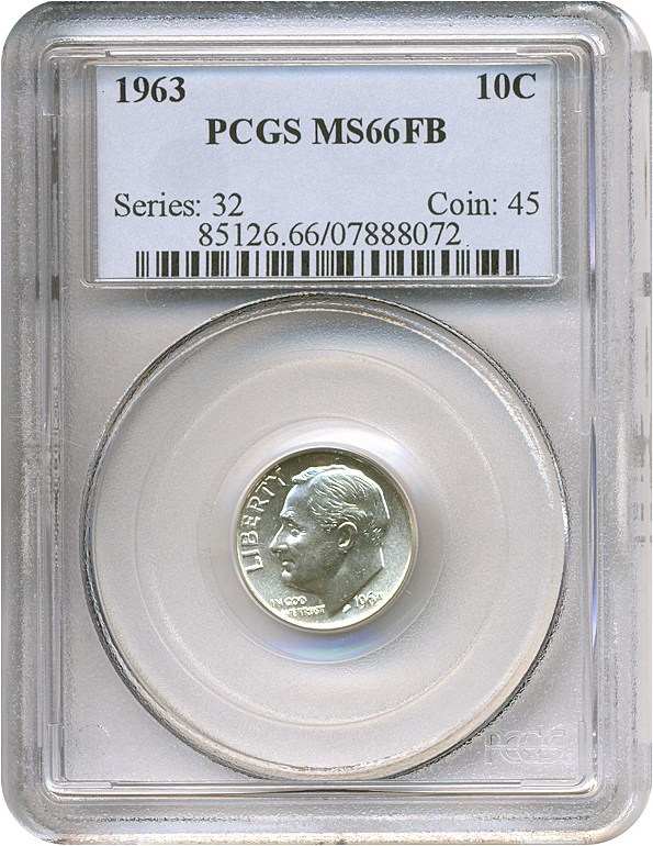 image for: 1963 10c  PCGS MS66 FB
