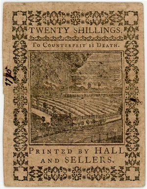 image for: FR. PA-169 October 1, 1773 20 Shillings Pennsylvania Colonial Note PMG About Unc 58 (Contemporary Annotation)