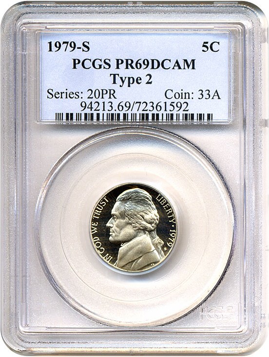 image for: 1979-S 5c Ty.2 PCGS Proof 69 DCameo