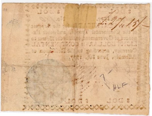 image for: FR. GA-110a June 8, 1777 $8 Georgia Colonial Currency PCGS Extremely Fine 40 (Small Repaired Edge Tear)