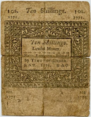 image for: FR. CT-166 October 10, 1771 10s Connecticut Colonial Note PMG Very Fine 20 (Repaired, Split)