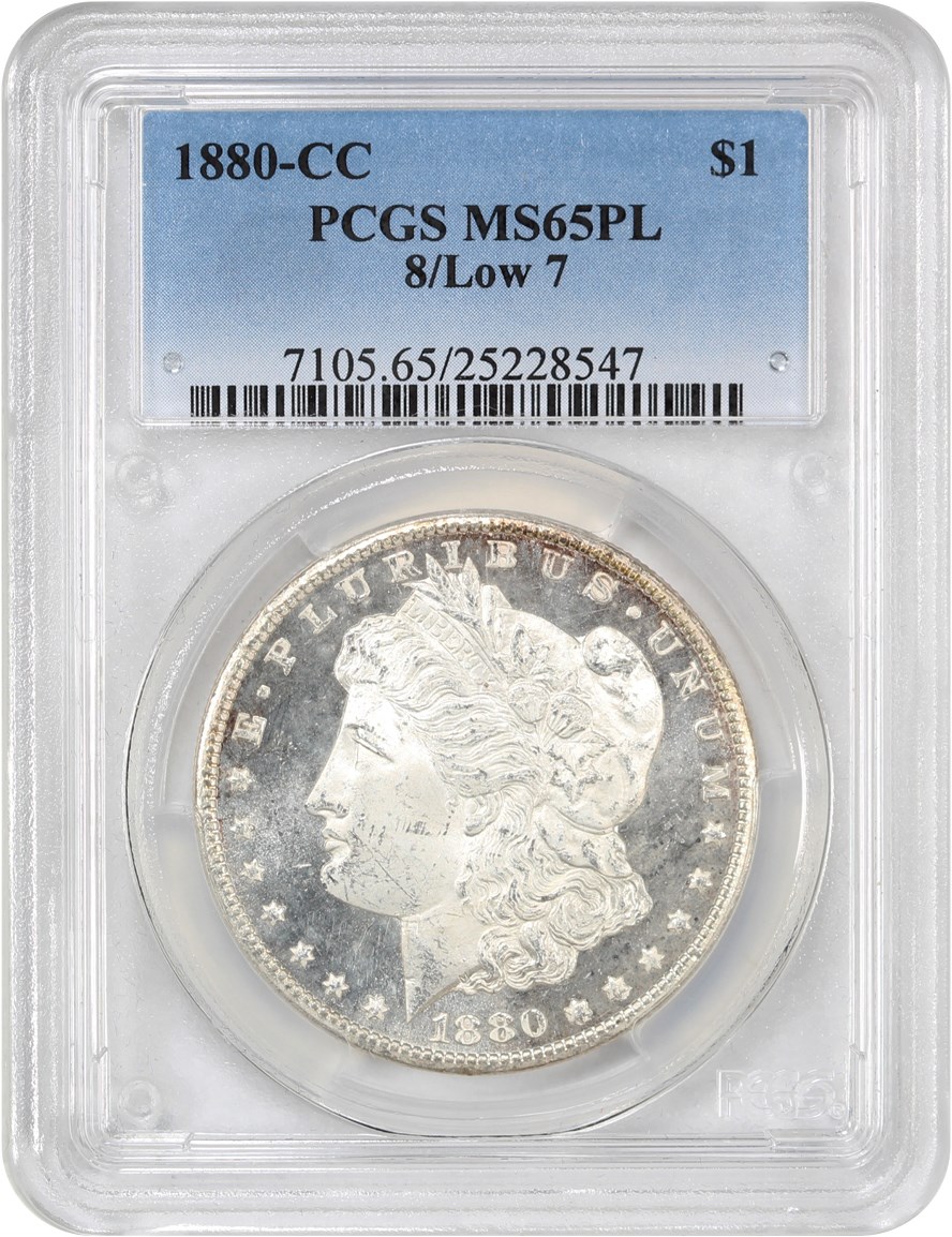 image for: 1880-CC $1 PCGS MS65 PL (8/Low 7)