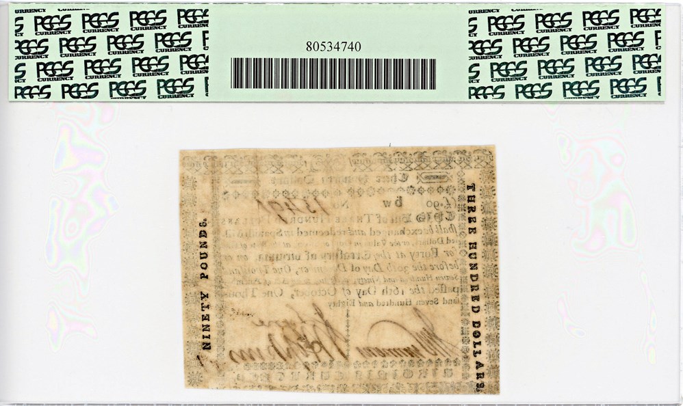 image for: FR. VA-194 October 16, 1780 $300 Virginia Colonial Currency PCGS Very Fine 35
